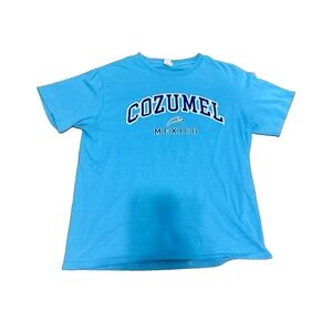 Cozumel Mexico Comfort Colors T Shirt Mens Medium Blue Fish Graphic Souvenir Tee